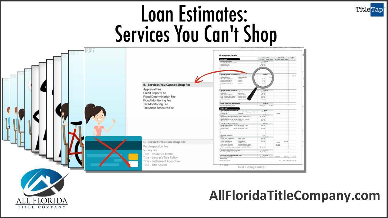 Understanding Your Loan Estimate: Services You Cannot Shop For